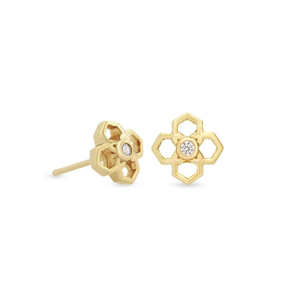 KENDRA SCOTT RUE STUD EARRINGS - GOLD - Picture 1 of 5